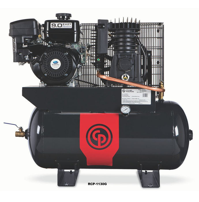 Chicago Pneumatic Gas-Driven Piston Compressors – 9-13 HP, 2-Stage Cast-Iron Power