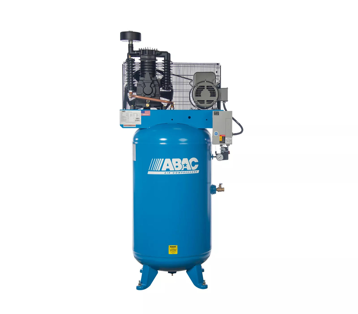 ABAC Hybrid Pro Two-Stage Belt-Drive Air Compressor 7.5HP 80H Gallon ...