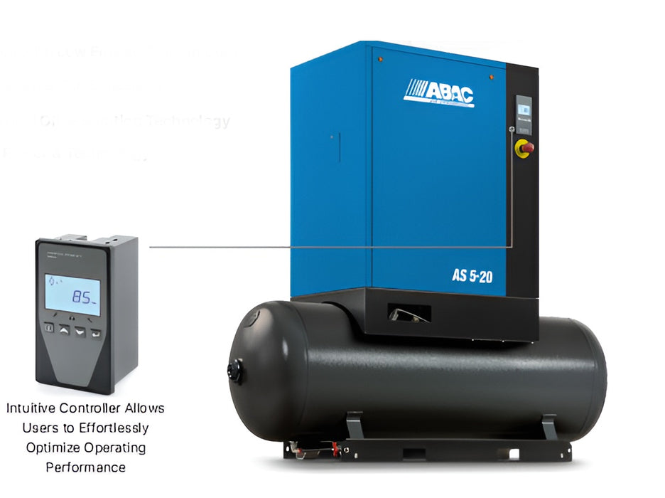 ABAC AS-B 7.5 HP Rotary Screw Air Compressor – 71 Gallon Eco-Friendly 3-in-1 System