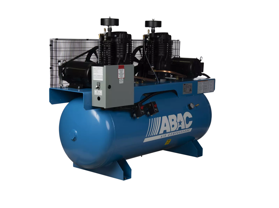 ABAC Ironman Duplex Cast-Iron Piston Air Compressor – Dual Pump, Programmable Control
