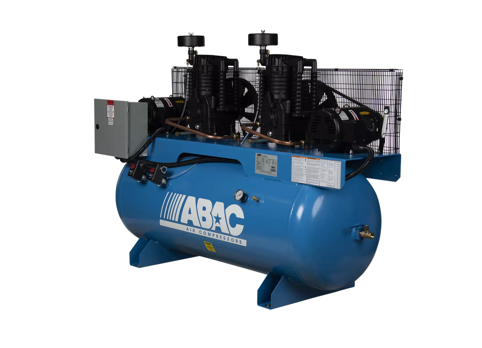 ABAC Ironman Duplex Cast-Iron Piston Air Compressor – Dual Pump, Programmable Control