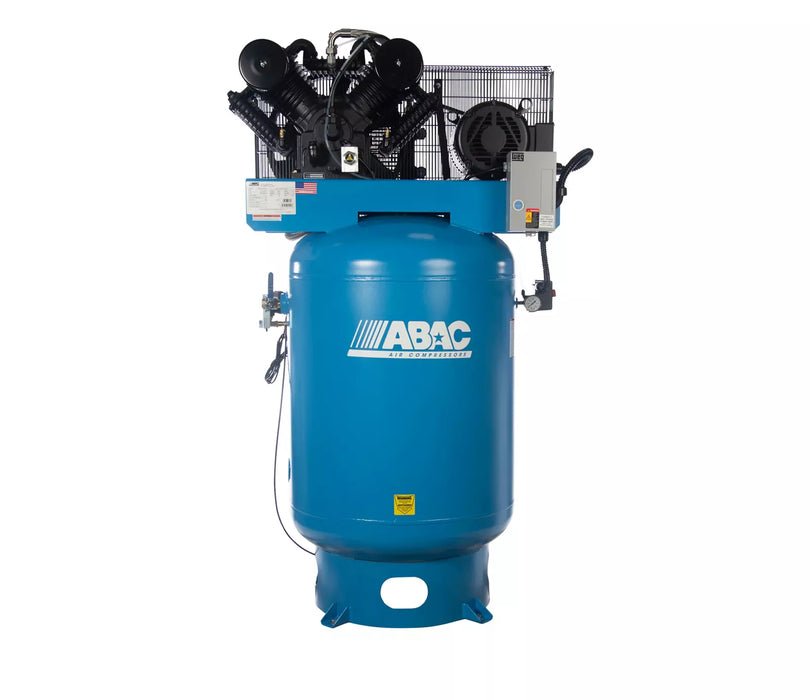 ABAC Ironman Piston Air Compressor 10hp 120 Gallon - Heavy-Duty V-Pump Reliability