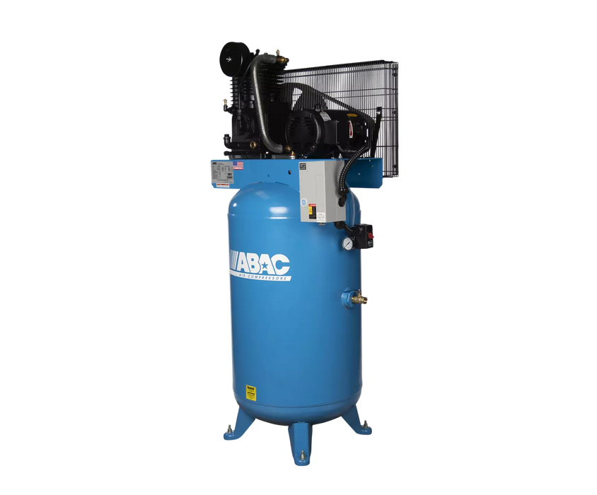 ABAC Ironman Piston Air Compressor 7.5hp 80 Gallon - Heavy-Duty V-Pump Reliability