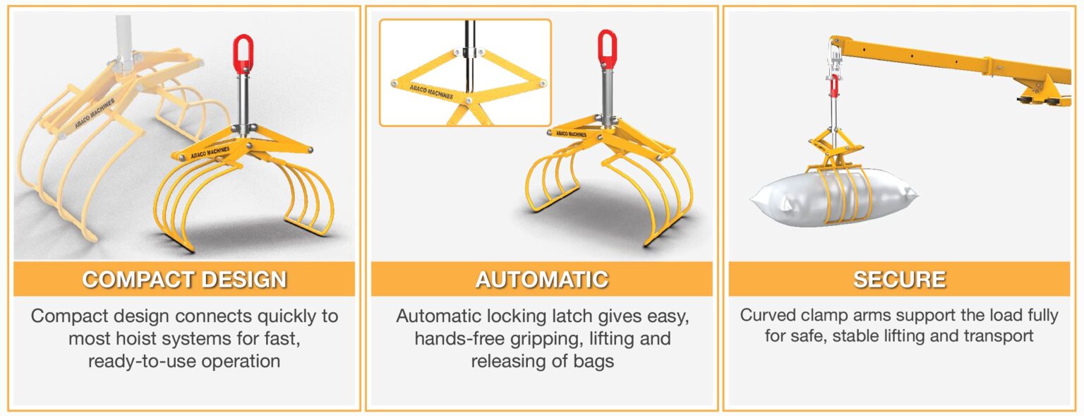 Abaco Automatic Bag Gripper | Vacuum Lifting Accessory for Material Handling