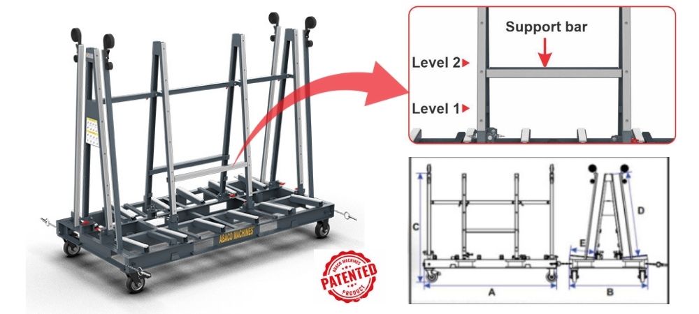 Abaco Folding One-Stop A-Frame – Foldable Slab & Panel Transport Rack (FOSA8759)