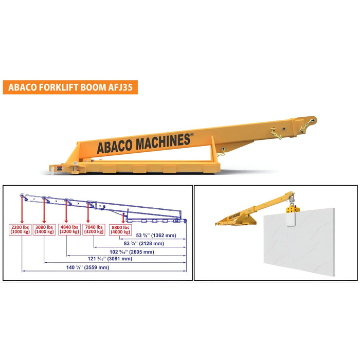 Abaco Forklift Boom – AFJ35 (Adjustable Forklift Jib, 3,500 lb Capacity)