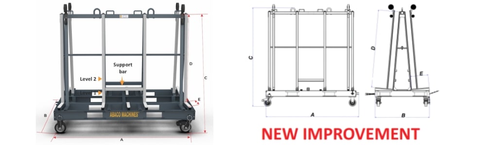 Abaco One Stop A-Frame – Multi-Size Industrial Slab & Glass Transport Rack (OSA Series)