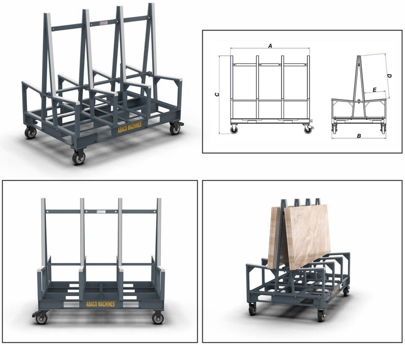 Abaco One Stop High A-Frame – Heavy-Duty Elevated Slab & Glass Transport Rack (OSHA7236)