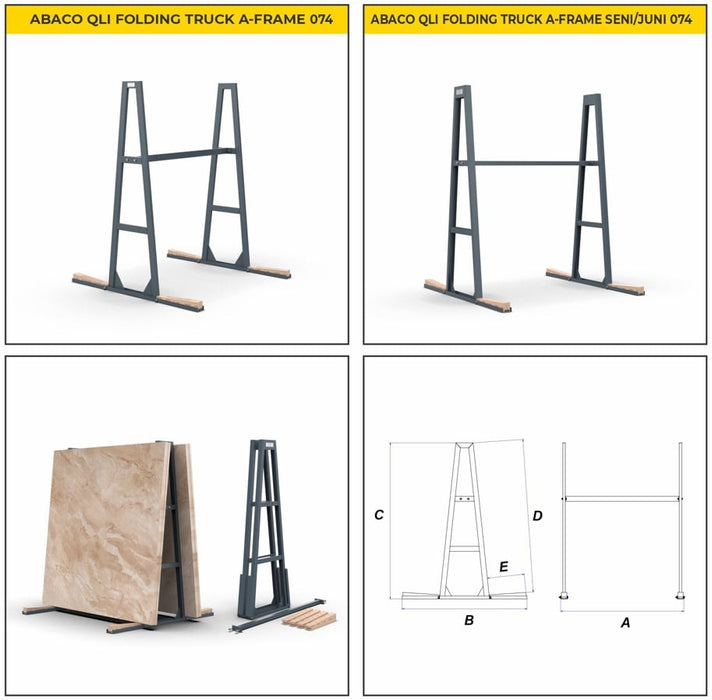 Abaco QLI Folding Truck A-Frame 074 – Foldable Slab Storage Frame
