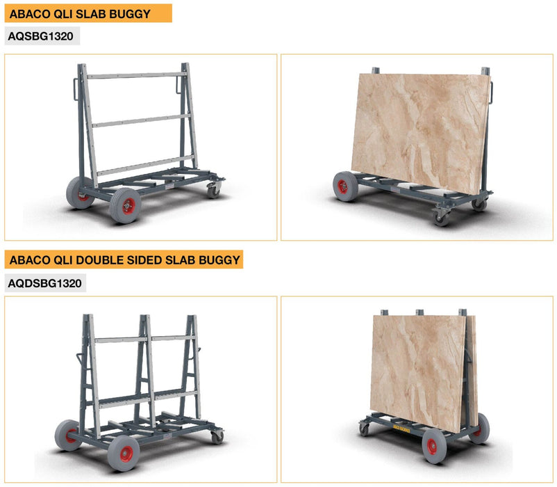 Abaco QLI Slab Buggy – Heavy-Duty Stone & Sheet Material Transport Buggy (AQSBG1320)