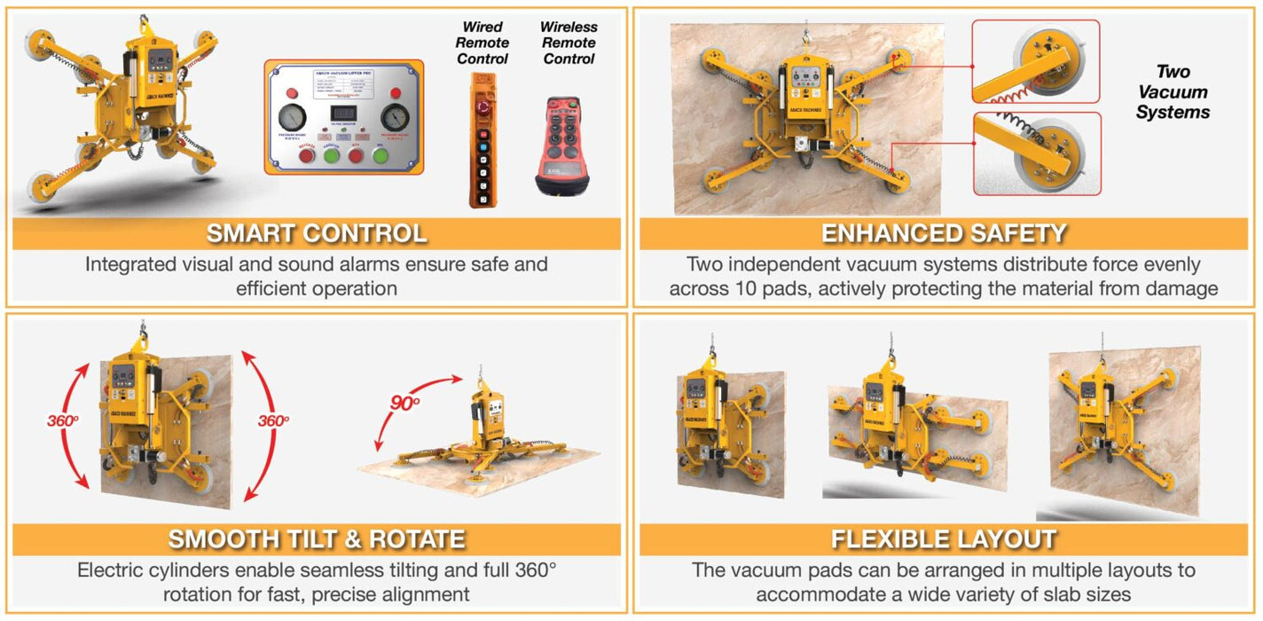 Abaco Vacuum Lifter Pro DVL1000-PRO | 1000 kg Battery Vacuum Lifter