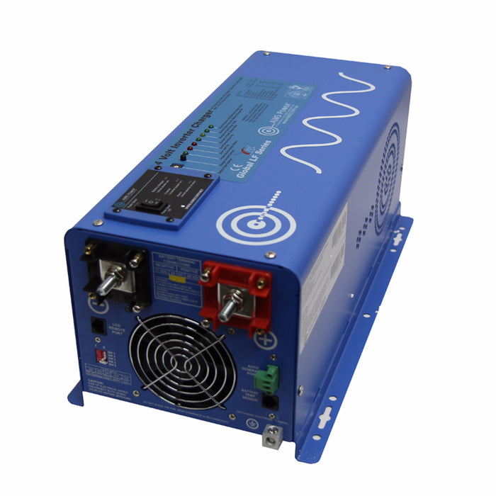 AIMS 2000W 24V Pure Sine Inverter Charger – 120V Output, 6kW Surge, Smart Charger