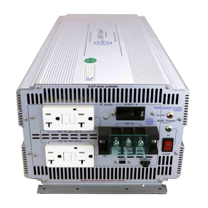 AIMS 5,000-Watt Pure Sine Industrial Inverter – 48 VDC Input, 50/60 Hz Output