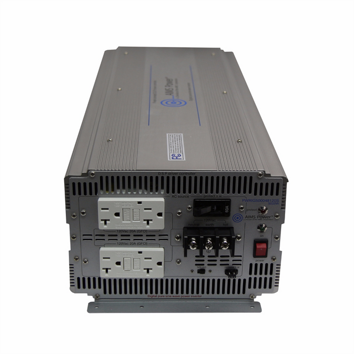 AIMS 5,000-Watt Pure Sine Industrial Inverter – 48 VDC Input, 50/60 Hz Output