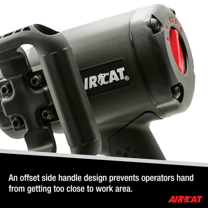 AirCat 1870-P-6 1″ Low-Weight Pistol Grip Impact Wrench – 1,900 ft-lb Torque, 6″ Extended Anvil