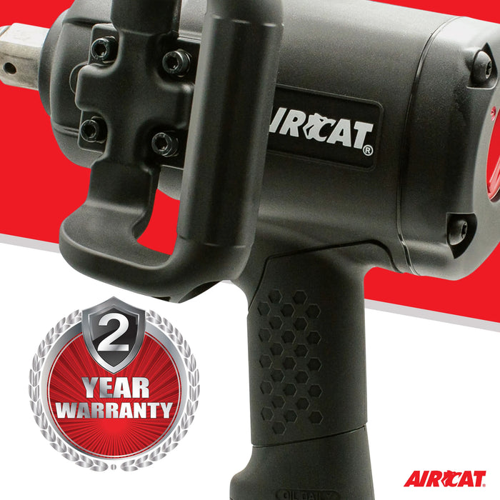 AirCat 1870-P 1″ Low-Weight Pistol Grip Impact Wrench – 1,900 ft-lb Max Torque, Weighs Only 12.95 lbs
