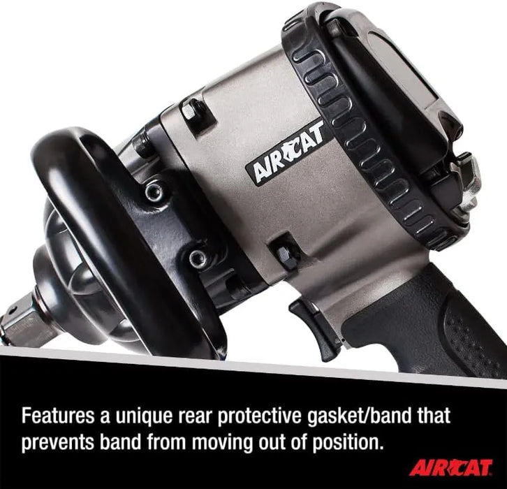 AirCat 1880-P-A 1″ Pistol Grip Impact Wrench – 1,700 ft-lb Max Torque, 1,900 ft-lb Break-Loose