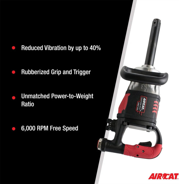 AirCat 1″ Vibrotherm Drive Composite Straight Impact Wrench (7″ Anvil) – 2,100 ft-lb Torque