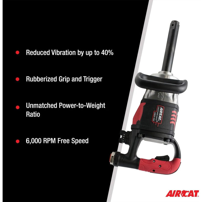 AirCat 1″ Vibrotherm Drive Composite Straight Impact Wrench (7″ Anvil) – 2,100 ft-lb Torque