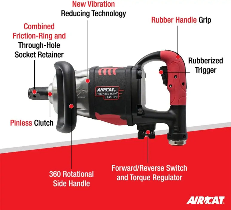 AirCat 1″ Vibrotherm Drive Composite Straight Impact Wrench (1993-1-VXL)
