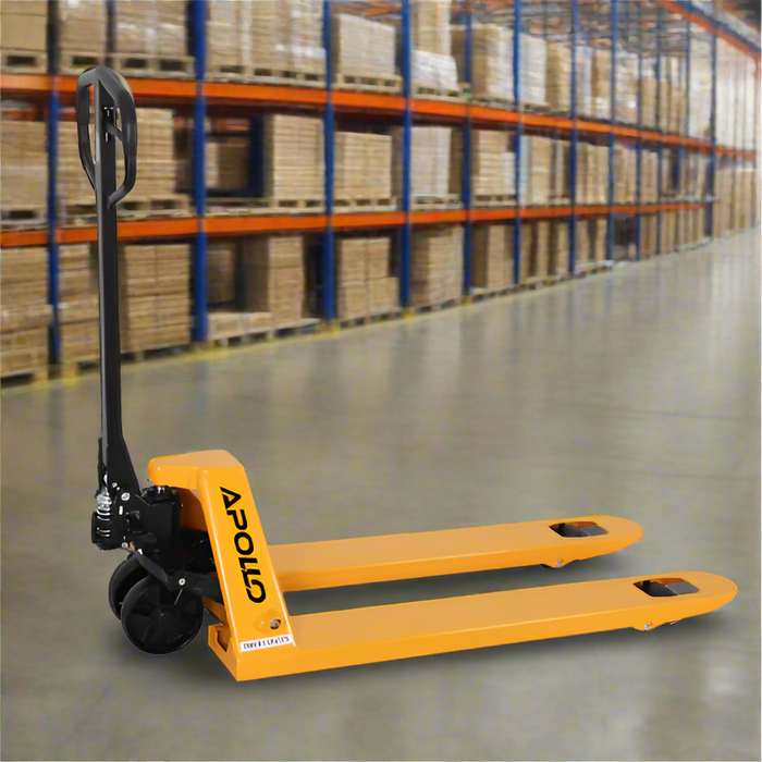 ApolloLift A-1006 Manual Hydraulic Pallet Jack – 5,500 lb Capacity, 48″×21″ Forks Nylon Wheel