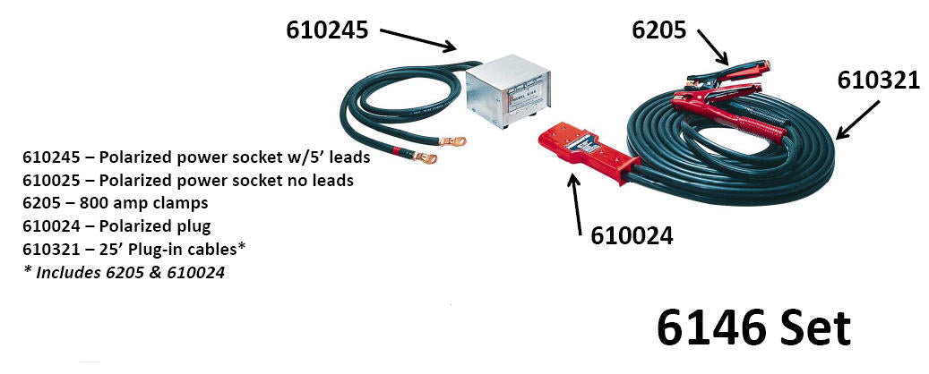 Associated 6146 Plug-In Booster Cables | Heavy-Duty 800A Starter System