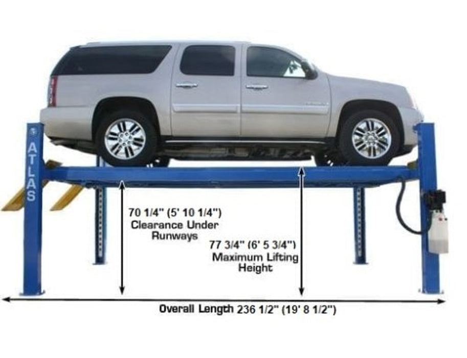 Atlas Automotive Equipment 412 Commercial Grade 4-Post Lift – 12,000 lb Capacity Heavy-Duty Car Lift for Professional Garages | Model ATTD-412-NEW