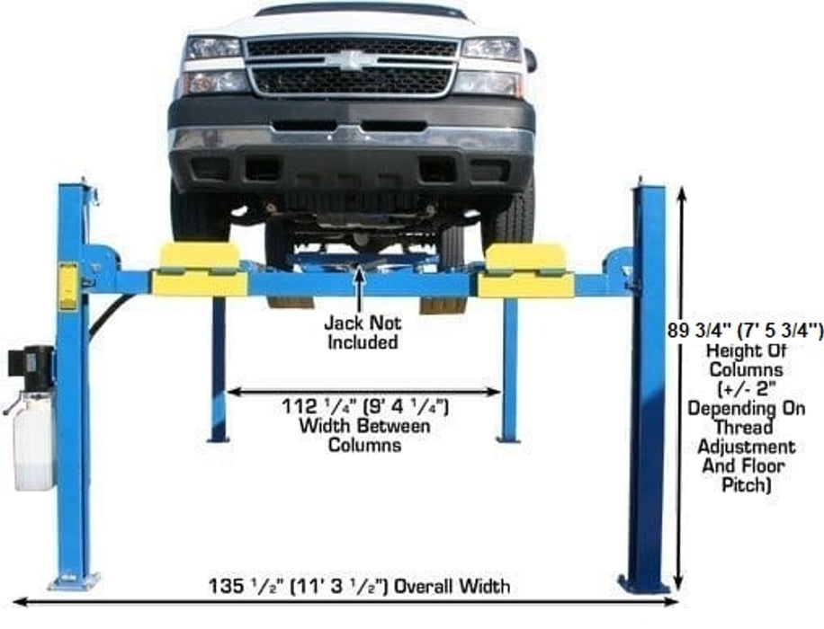 Atlas Automotive Equipment 412 Commercial Grade 4-Post Lift – 12,000 lb Capacity Heavy-Duty Car Lift for Professional Garages | Model ATTD-412-NEW