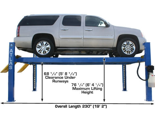 Atlas Automotive Equipment 412A 12,000 lb 4-Post Alignment Lift with Turntables – Heavy-Duty Hydraulic Car Lift for Professional Garages & Alignment Shops (Model ATTD-412A)