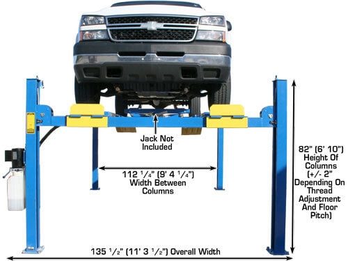 Atlas Automotive Equipment 412A 12,000 lb 4-Post Alignment Lift with Turntables – Heavy-Duty Hydraulic Car Lift for Professional Garages & Alignment Shops (Model ATTD-412A)
