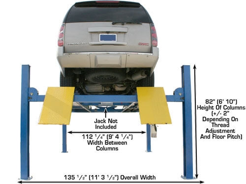 Atlas Automotive Equipment 412A 12,000 lb 4-Post Alignment Lift with Turntables – Heavy-Duty Hydraulic Car Lift for Professional Garages & Alignment Shops (Model ATTD-412A)