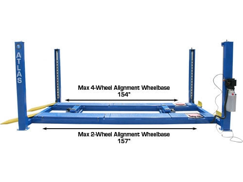 Atlas Automotive Equipment 412A 12,000 lb 4-Post Alignment Lift with Turntables – Heavy-Duty Hydraulic Car Lift for Professional Garages & Alignment Shops (Model ATTD-412A)
