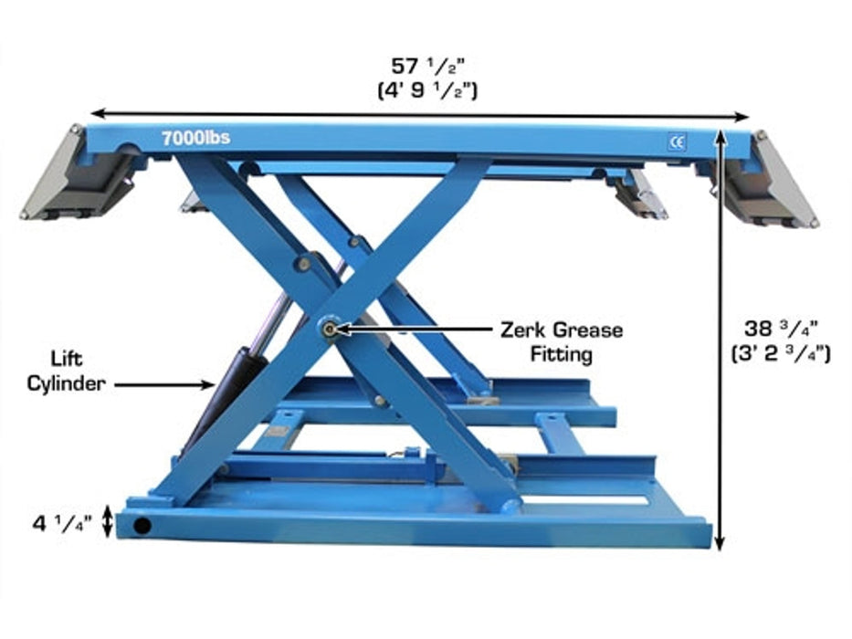 Atlas 7K-Kwik-Bay 7,000 lb Portable Mid-Rise Scissor Lift | Atlas Automotive Equipment