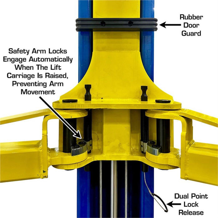 Atlas Automotive Equipment TPF-9 Baseplate 2-Post Car Lift – 9,000 lb. Capacity Hydraulic Auto Lift