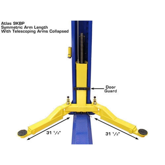 Atlas 9KBPX 2-Post Baseplate Car Lift | 9,000 lb Heavy-Duty Automotive Hoist for Professional Garages