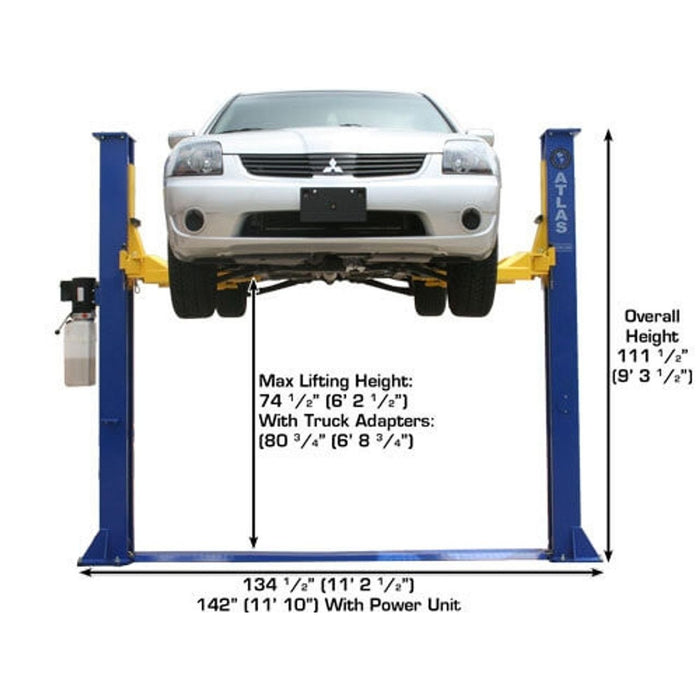 Atlas 9KBPX 2-Post Baseplate Car Lift | 9,000 lb Heavy-Duty Automotive Hoist for Professional Garages