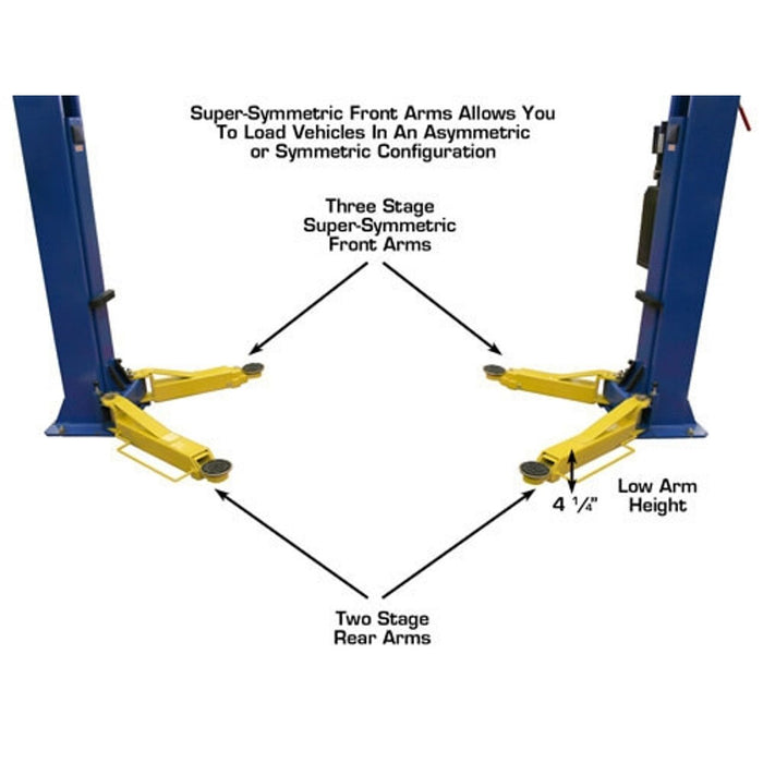 Atlas Automotive 9,000 lb. Overhead 2-Post Lift – Model 9OHSC ATTD-9OHSC-SS-FPD | Heavy-Duty Garage & Shop Car Lift