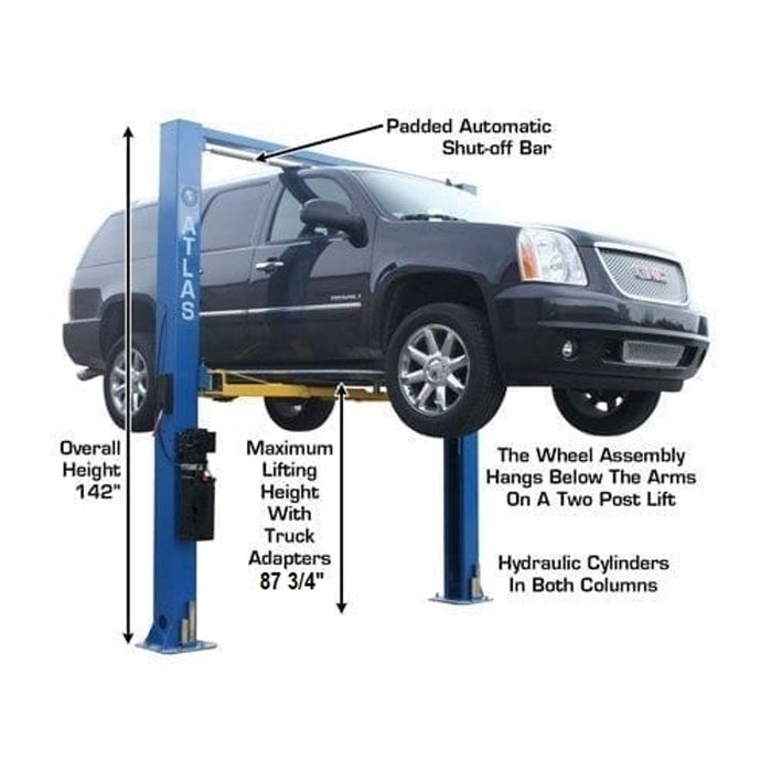 Atlas Automotive 9,000 lb. Overhead 2-Post Lift – Model 9OHSC ATTD-9OHSC-SS-FPD | Heavy-Duty Garage & Shop Car Lift