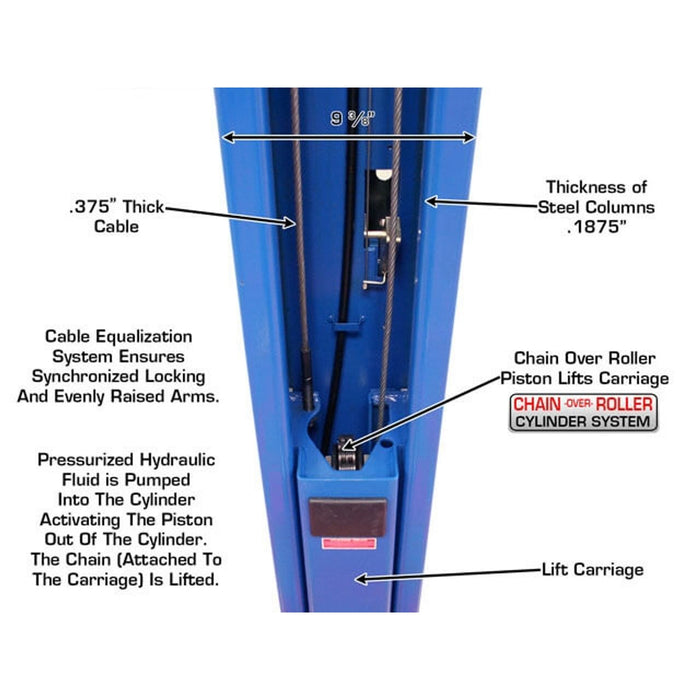 Atlas Automotive 9,000 lb. Overhead 2-Post Lift – Model 9OHSC ATTD-9OHSC-SS-FPD | Heavy-Duty Garage & Shop Car Lift