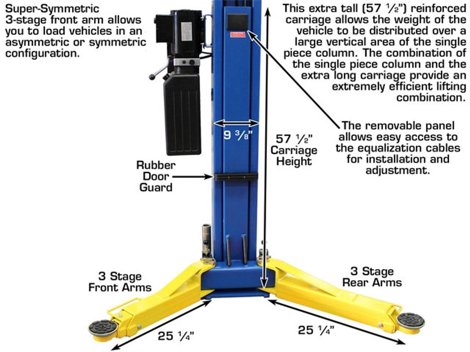 Atlas ATTD-9OHSC + Lawn Mower Adapter Combo | 9,000 lb 2-Post Lift – Atlas Automotive Equipment