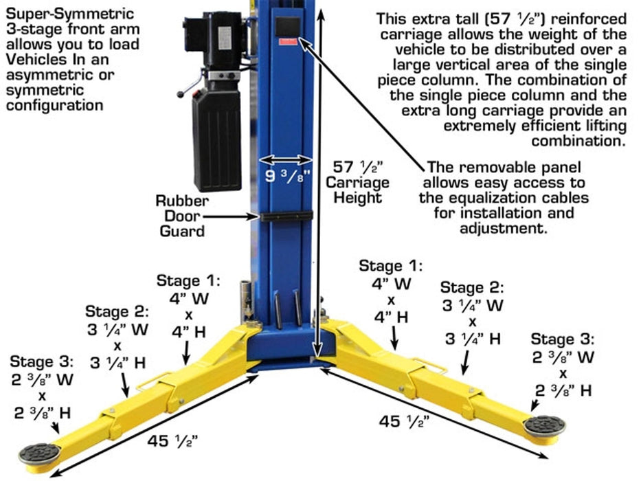 Atlas ATTD-9OHSC + Lawn Mower Adapter Combo | 9,000 lb 2-Post Lift – Atlas Automotive Equipment