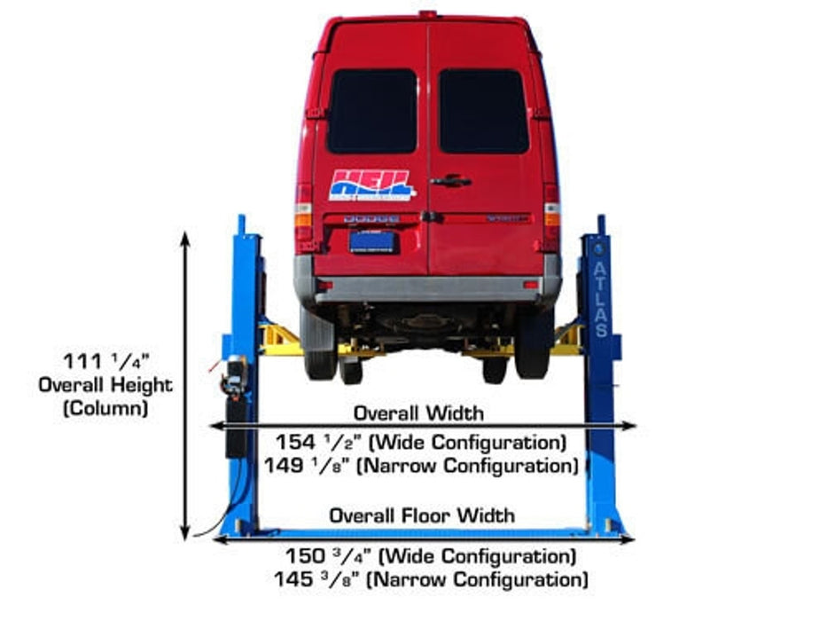 Atlas BP12000X Commercial Baseplate 2-Post Lift – 12,000 lb Capacity | Heavy-Duty Automotive Lift (ATTD-BP12000X-NEW)