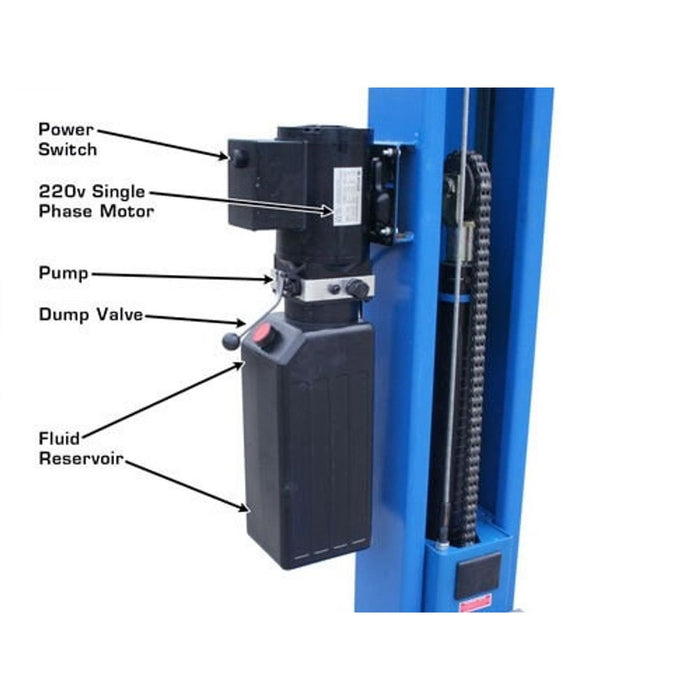 Atlas Automotive Equipment BP8000 Baseplate 2-Post Car Lift – 8,000 lb. Capacity Hydraulic Auto Lift (ATTD-BP8000-NEW)
