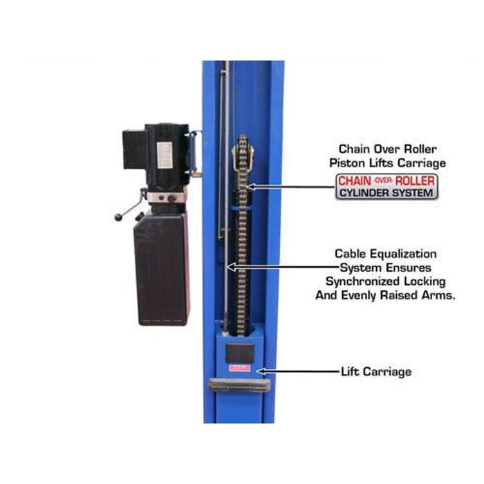 Atlas Automotive Equipment BP8000 Baseplate 2-Post Car Lift – 8,000 lb. Capacity Hydraulic Auto Lift (ATTD-BP8000-NEW)
