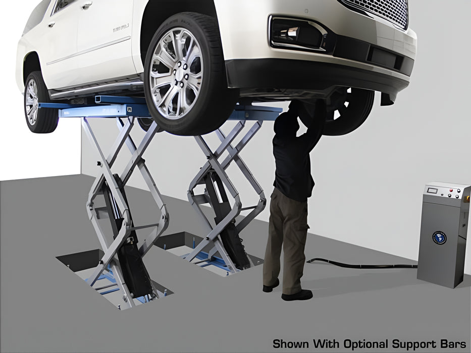 Atlas Automotive Equipment FM9SL In-Ground Full-Rise Scissor Lift – 9,000 lb Capacity Commercial Grade Auto Lift | Model ATTD-FM9SL