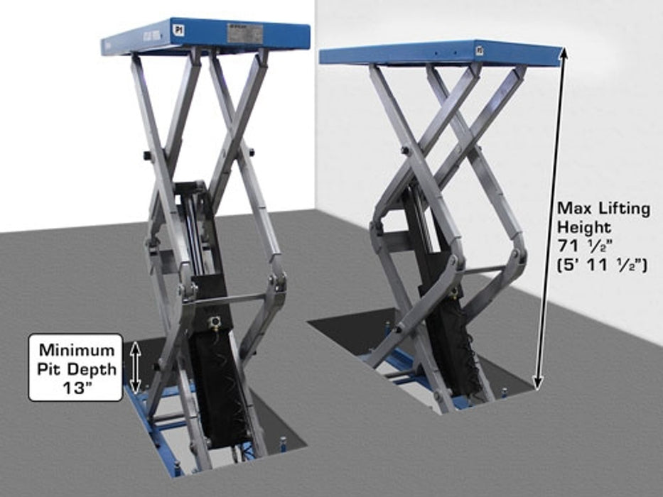 Atlas Automotive Equipment FM9SL In-Ground Full-Rise Scissor Lift – 9,000 lb Capacity Commercial Grade Auto Lift | Model ATTD-FM9SL