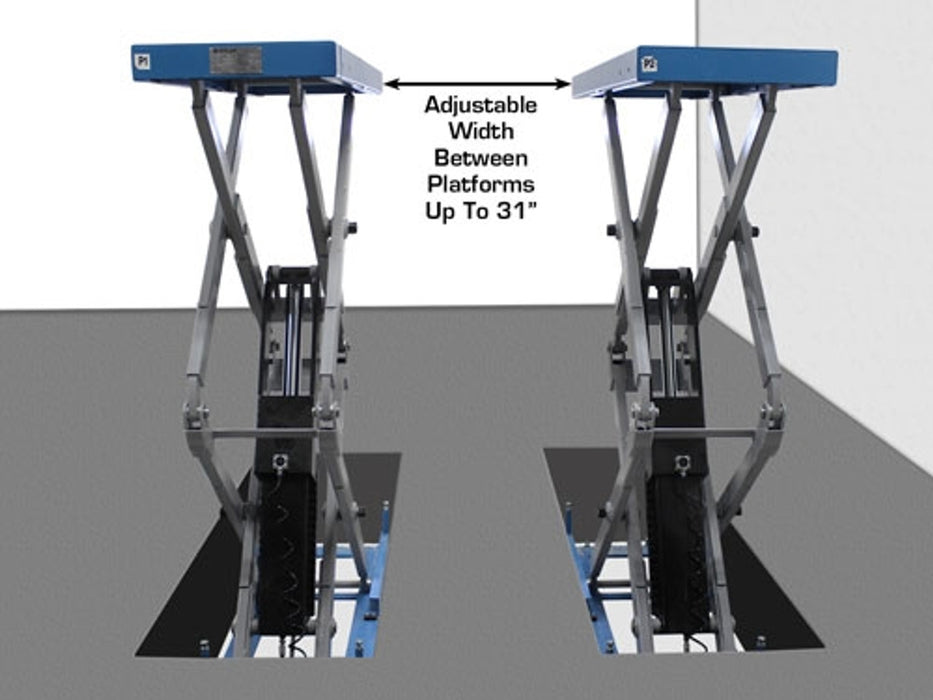 Atlas Automotive Equipment FM9SL In-Ground Full-Rise Scissor Lift – 9,000 lb Capacity Commercial Grade Auto Lift | Model ATTD-FM9SL