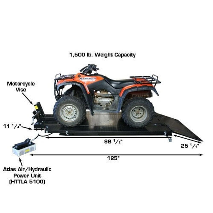 Atlas HI-RISE 1500 Motorcycle / ATV Hydraulic Lift | 1,500 lb Heavy-Duty Lift Table for Powersports & Service Shops