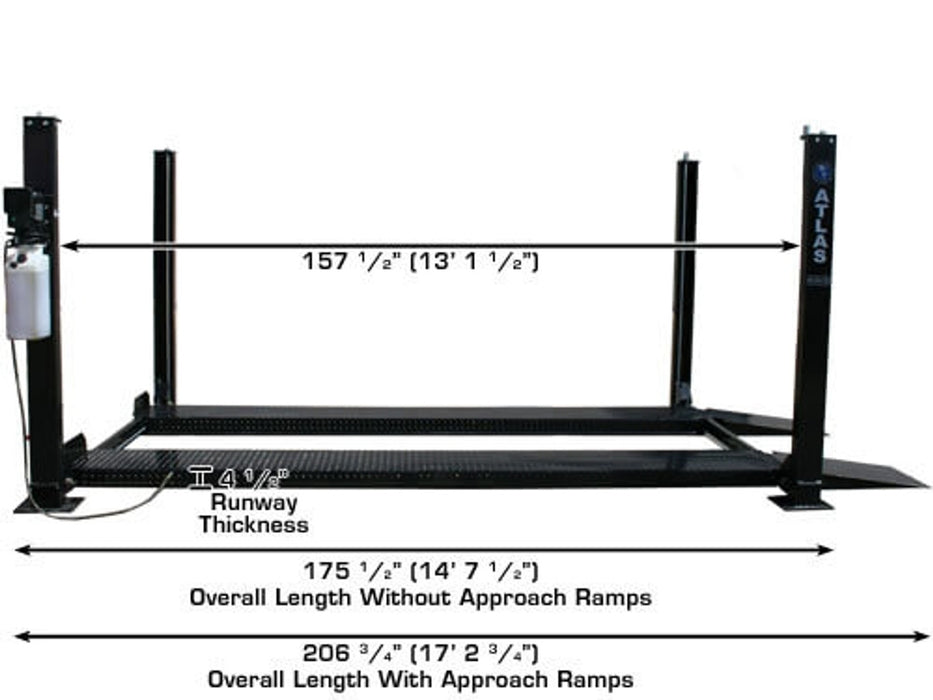 Atlas PRO8000 4-Post Lift with RJ35 Sliding Jacks – 8,000 lb Capacity | Professional Car Storage & Service Lift Combo (XH-PRO8-COMBO-FPD)