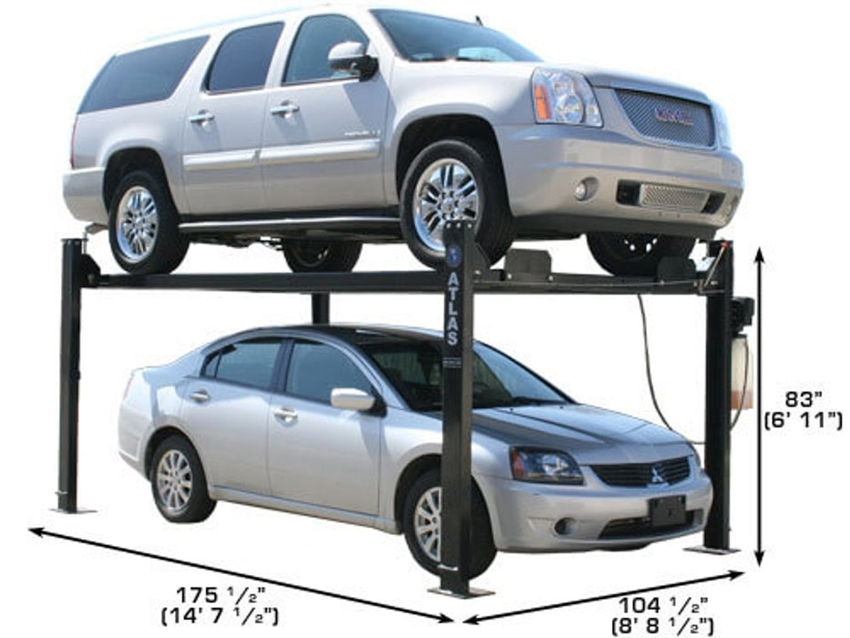 Atlas PRO8000 4-Post Lift with RJ35 Sliding Jacks – 8,000 lb Capacity | Professional Car Storage & Service Lift Combo (XH-PRO8-COMBO-FPD)